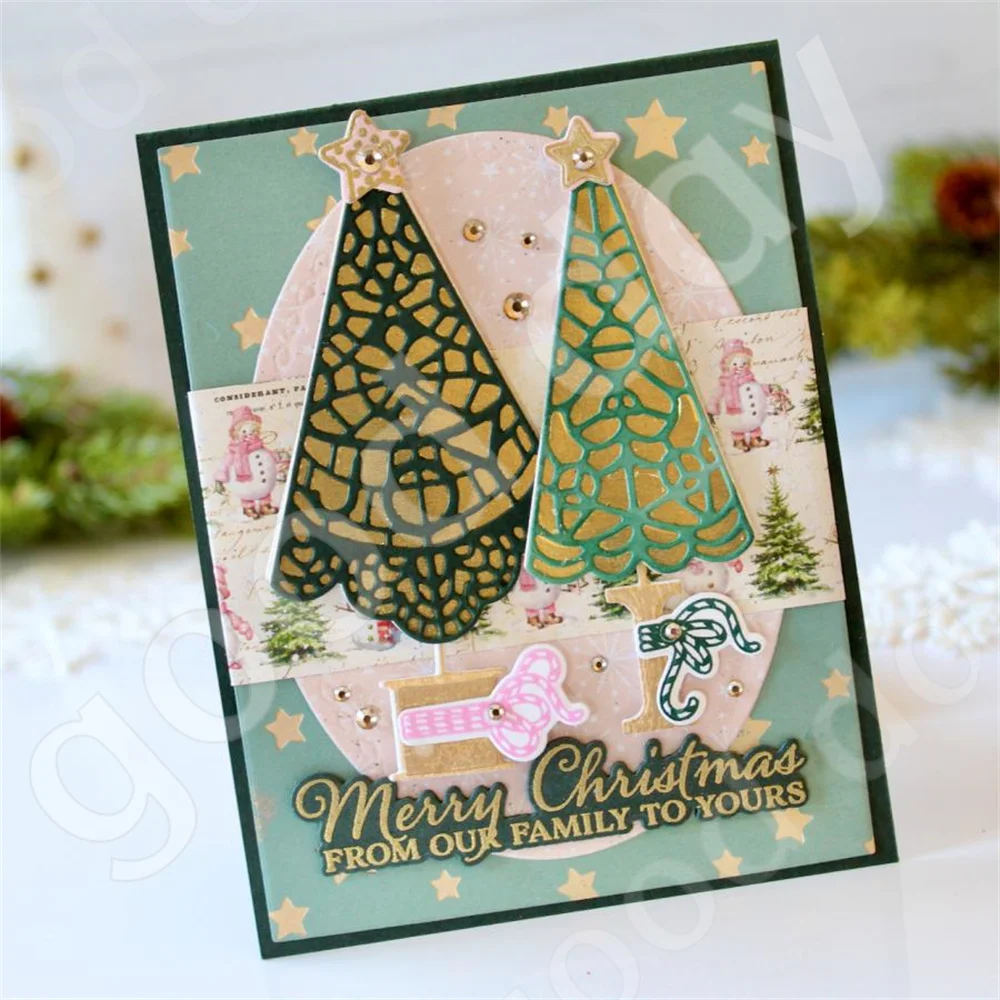 Before and after Christmas Gingerbread Man Wreath Metal Cutting Dies Stamp Stencils and Hot Foil Scrapbooking Decorations Crafts