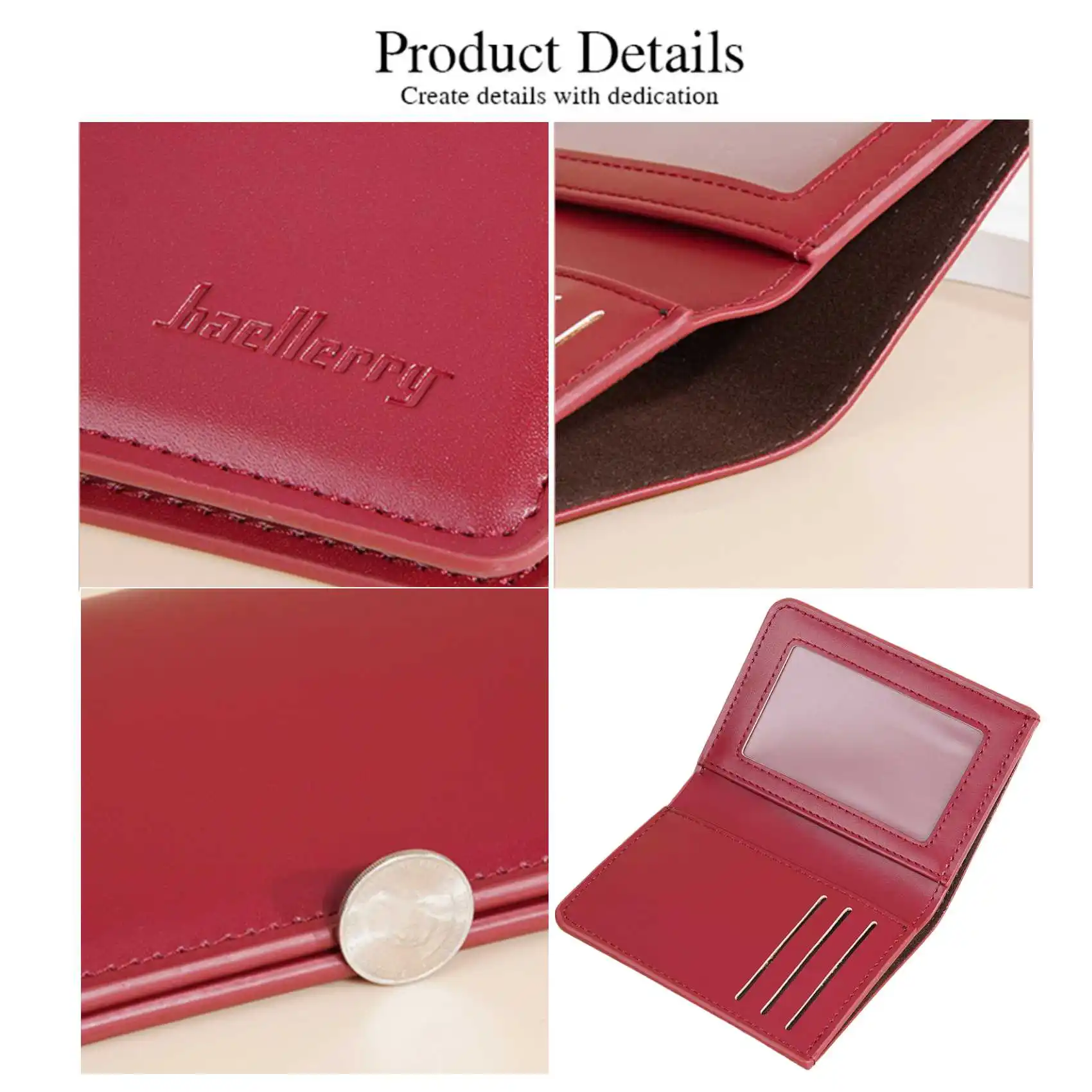 Neue Unisex-Brieftasche für Herren und Damen, einfache und dünne PU-Lederclip-Karten halter mit mehreren Steckplätzen – Detail 3