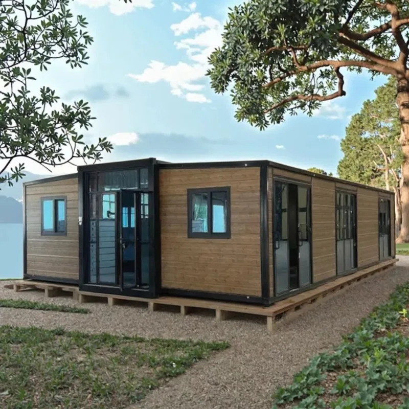 20/40ft Double Wing Expandable Container House Modular Prefab Camp for Construction Site Worker Dormitory Portable Office