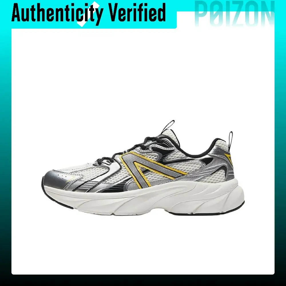 Anta Abrasion Resistant Breathable Low top Casual Shoes Men's Silver White 112538896-2