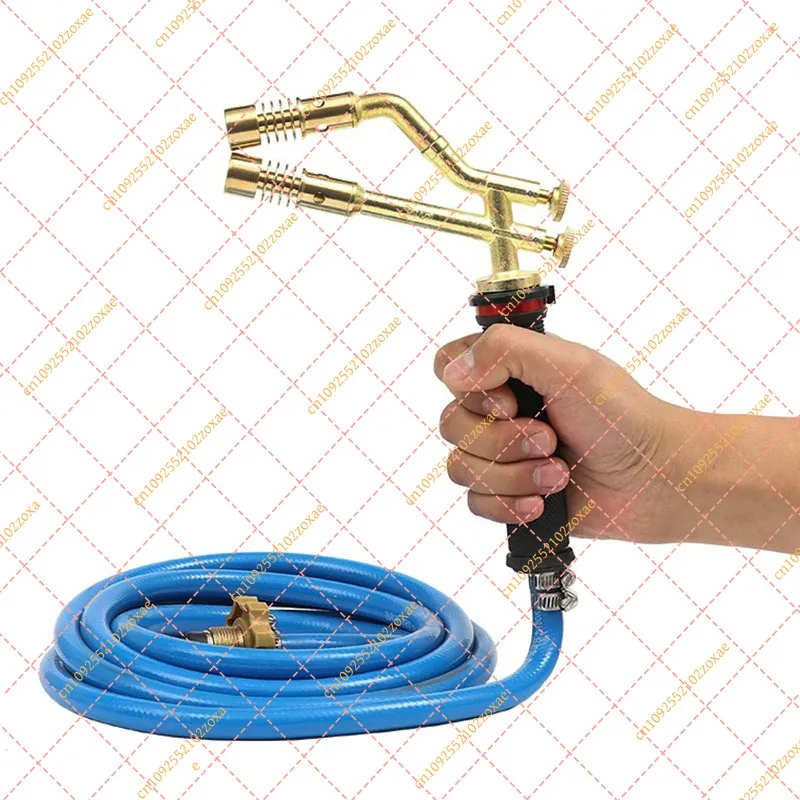 Double Head Gas Welding Torch High Temp Liquefied Tool for AC Copper Pipe Stainless Steel Repair Portable Small Brazing Gun