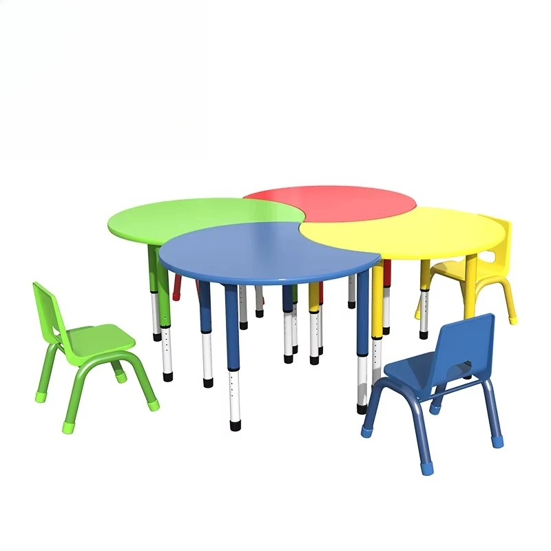 

Kindergarten furniture Children's furniture set Moon shape children's table