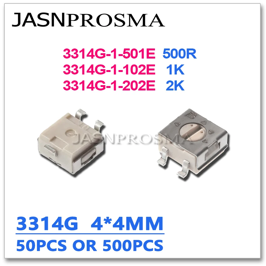 JASNPROSMA-Potentiomètre à résistance réglable, 500G 500R 1K 2K OHM 3314G-1-501E 3314G-1-import E 3314G-1-202E, 50 pièces, 3314 pièces