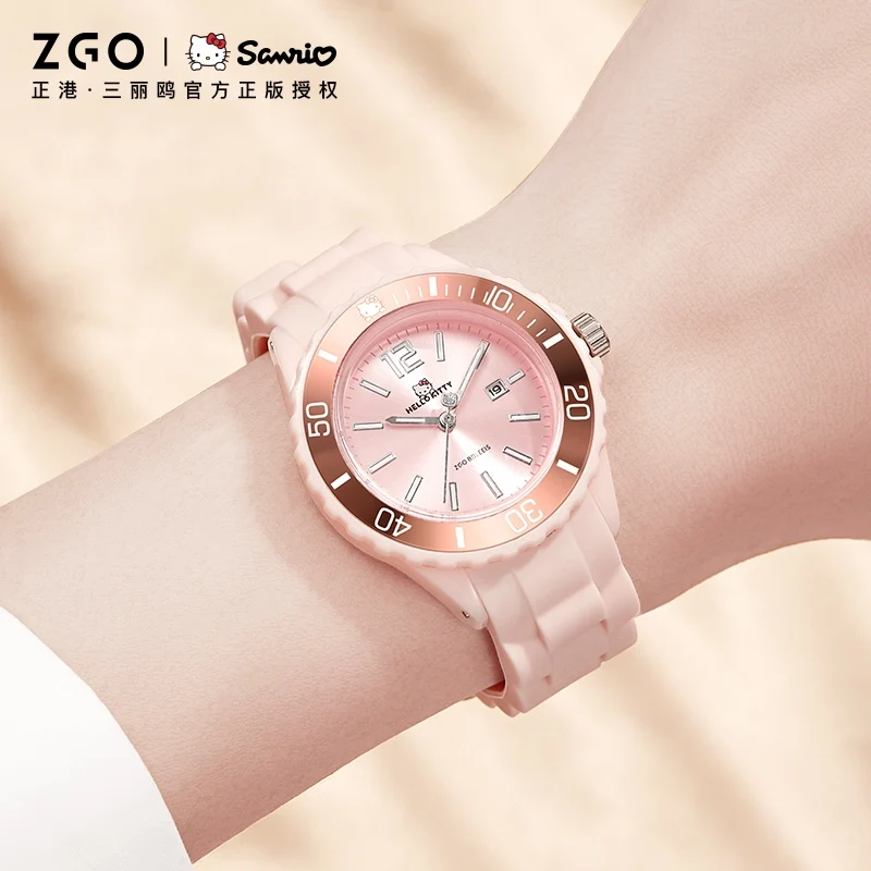 ZGO x Sanrio Hello Kitty Women Watch Waterproof Luminou Quartz Watch Girls Students Watches Ins Wrist Watch Birthday Gift 5341