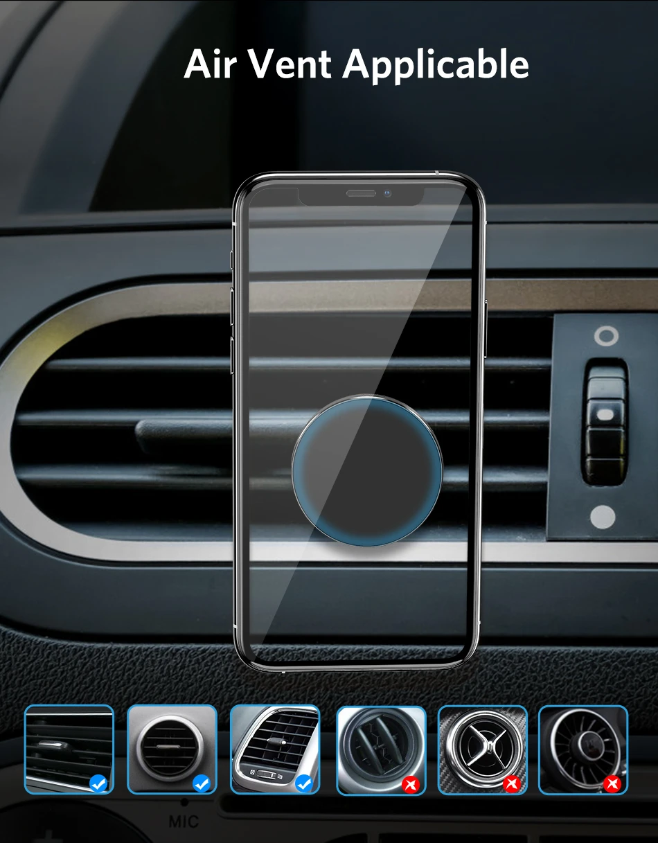 Auto Magnetische Halter Universal Air Vent Halterung Ständer Zubehör Für iPhone Samsung Xiaomi Magnet Halter Stehen im Auto Handy – Detail 11