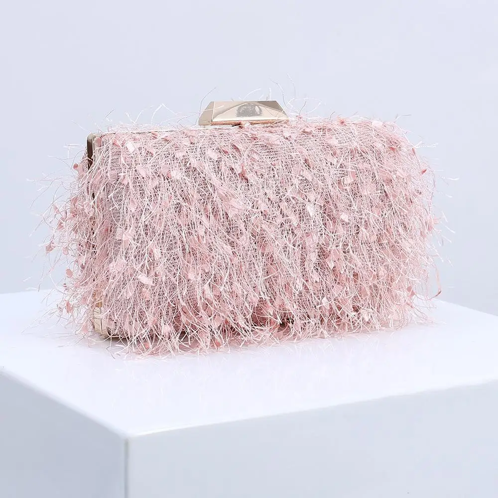 Korean style wedding clutch purse handbags with tassel new fashion crossbody shoulder sling bag women trendy designer purse