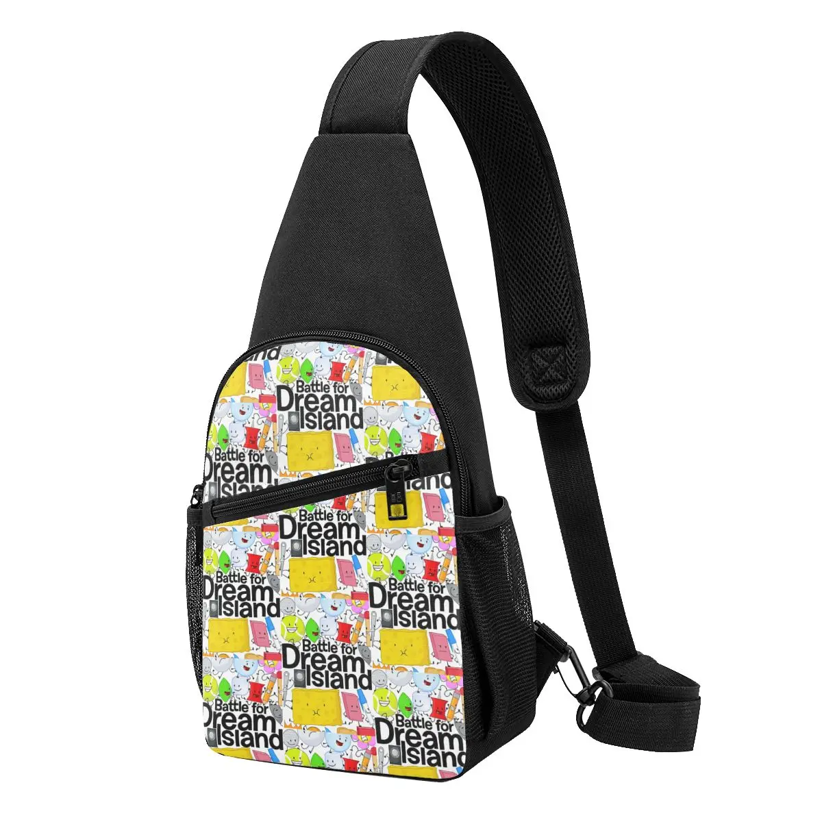 BFDI Poster White Chest Bag Men Sling Crossbody Backpack Chest Bag Traveling Hiking Daypack Shoulder Bag