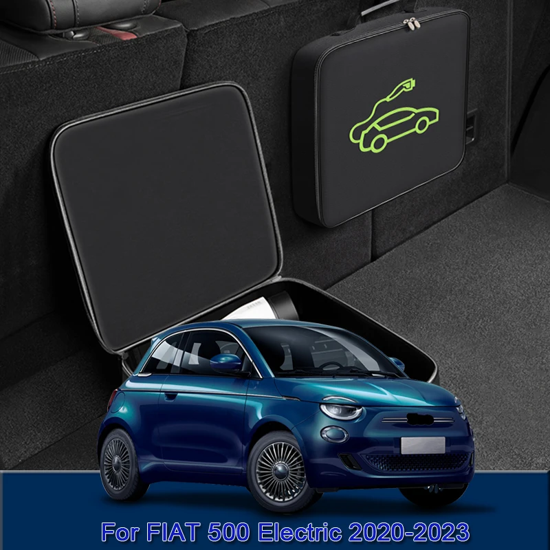 EV Car Charging Cable Storage Carry Bag Charger Plugs Sockets Waterproof Fire Retardant Fit For FIAT 500 Electric 2020-2022 2023