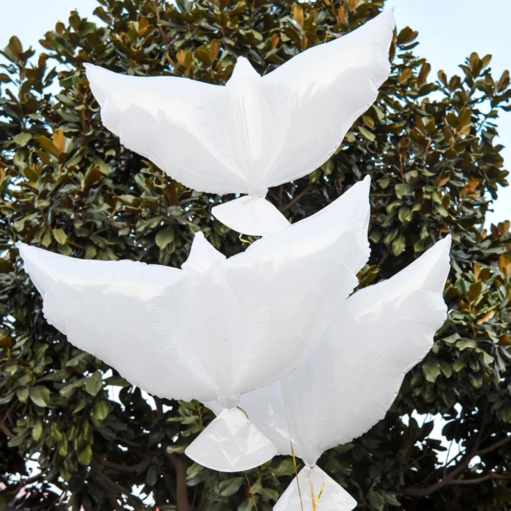 

10Pcs White Dove Balloons Aluminium Film Party Props Wedding Birthday Festival Outdoor Balloon Decoration Party Balloons