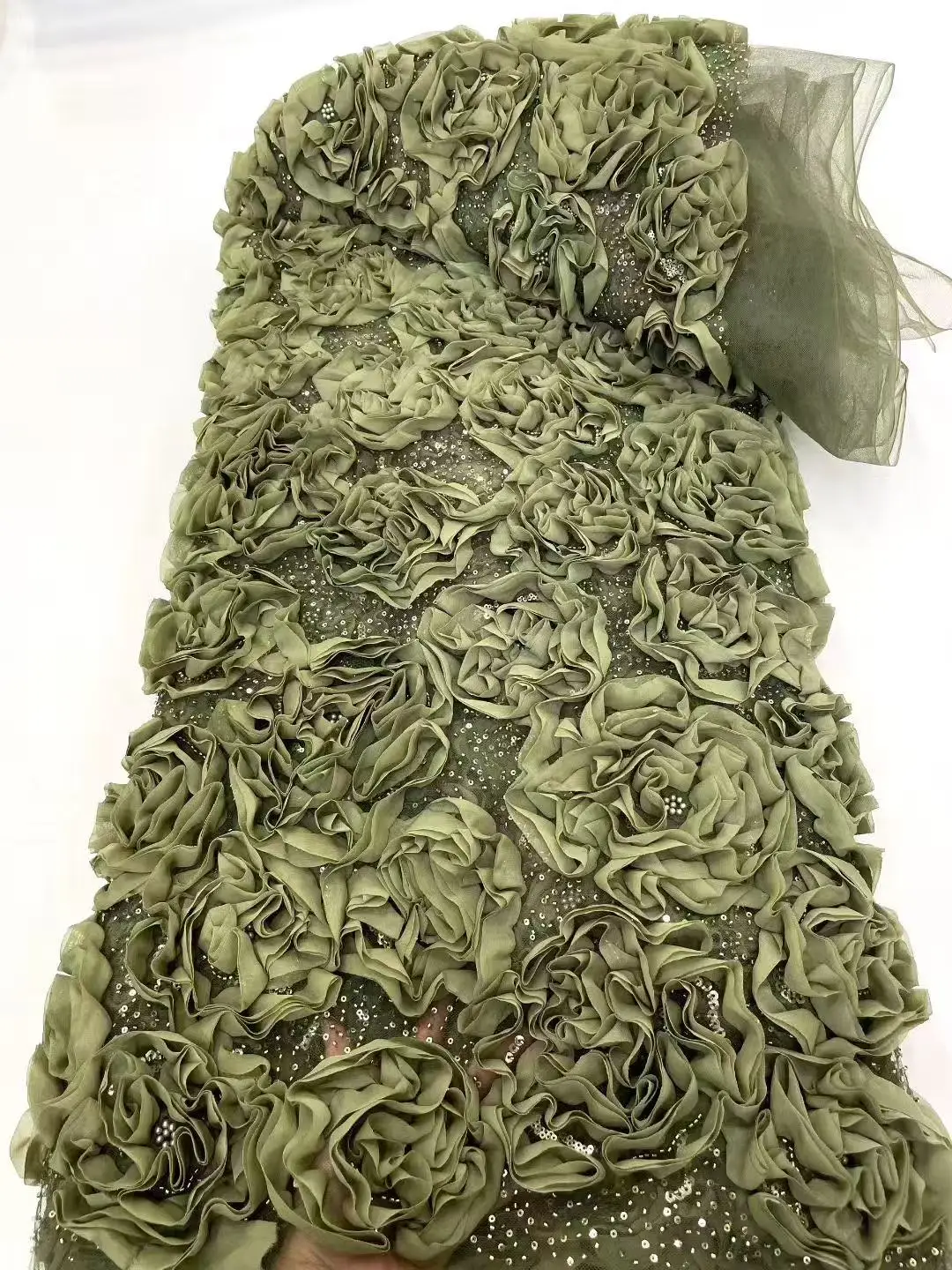 

Luxurious African French Tulle Lace Fabric with 3D Embroidery Flowers Beads Sequins Net Mesh for Nigerian Wedding 2025