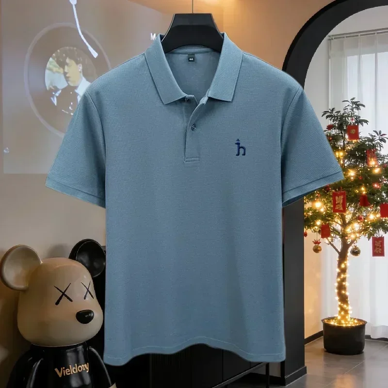 100% reine Baumwolle, hochwertiges Marken-Poloshirt für Herren, kurzärmelig, Sommermode, exquisit gesticktes Golf-Oberteil, lässiges T-Shirt. ﻿ – Detail 12