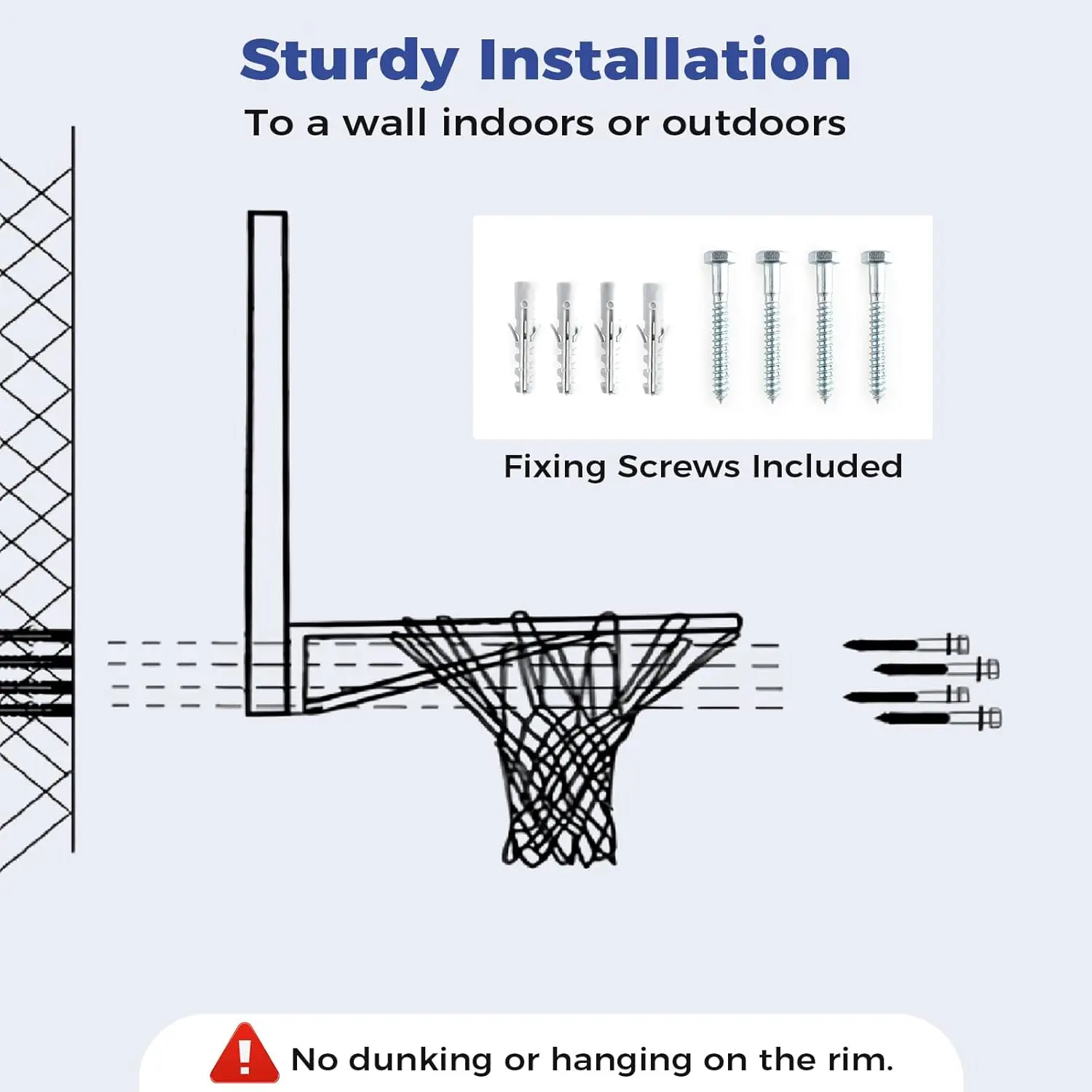 屋内外兼用ミニバスケットボールフープ、36 x 24の割れないバックボードと18インチのリム付き、家庭用