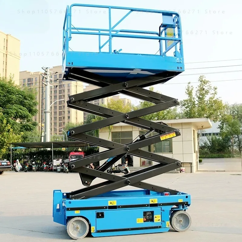 Electric Hydraulic Self‑Propelled Scissor Lift Platform Rechargeable Manned Small Aerial Work Climbing Vehicle