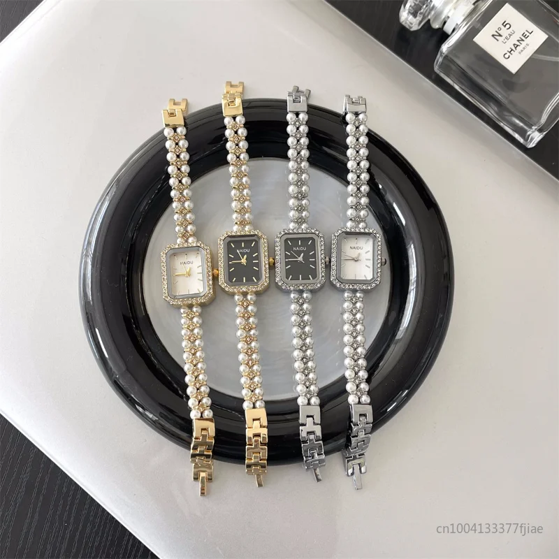 

Женские часы с жемчужным ремешком, роскошные женские подарочные часы-браслет, модные кварцевые наручные часы, дропшиппинг, Relojes Para Mujer