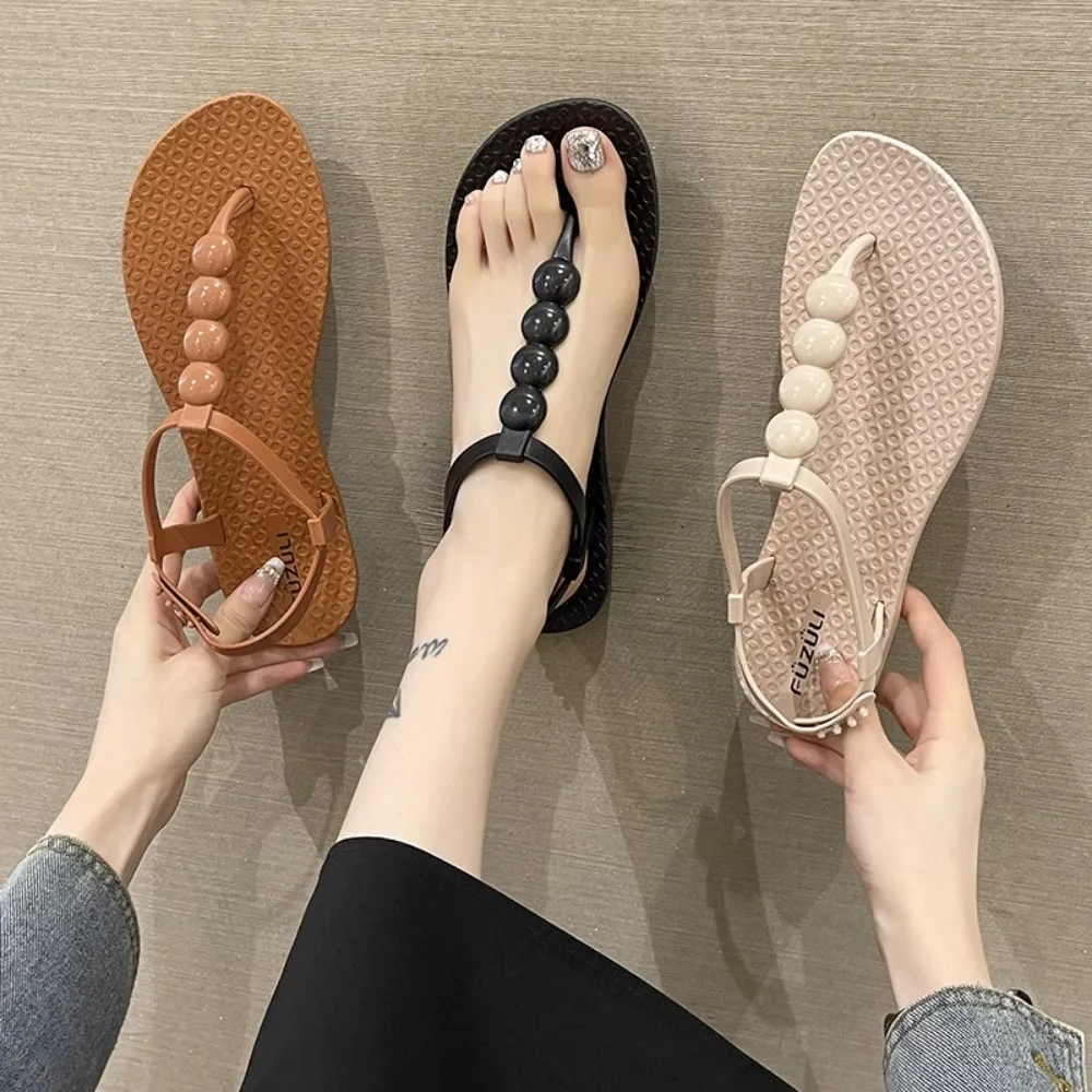 Women wearing flip-flops 2023 new summer fashion flat sandals all match non-slip Roman wind beach shoes