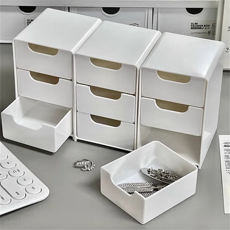 المحمولة 1/2/3 قطعة صغيرة ثلاثة طبقة تخزين الرف منظم مكتب مع أدراج للوازم المكتبية والمجوهرات ومستحضرات التجميل صندوق تخزين ﻿
