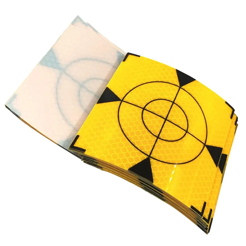 Foglio riflettente giallo 100x100mm per stazione totale rilievo geografia foglio triangolare adesivo nastro riflettente 10cm * 10cm