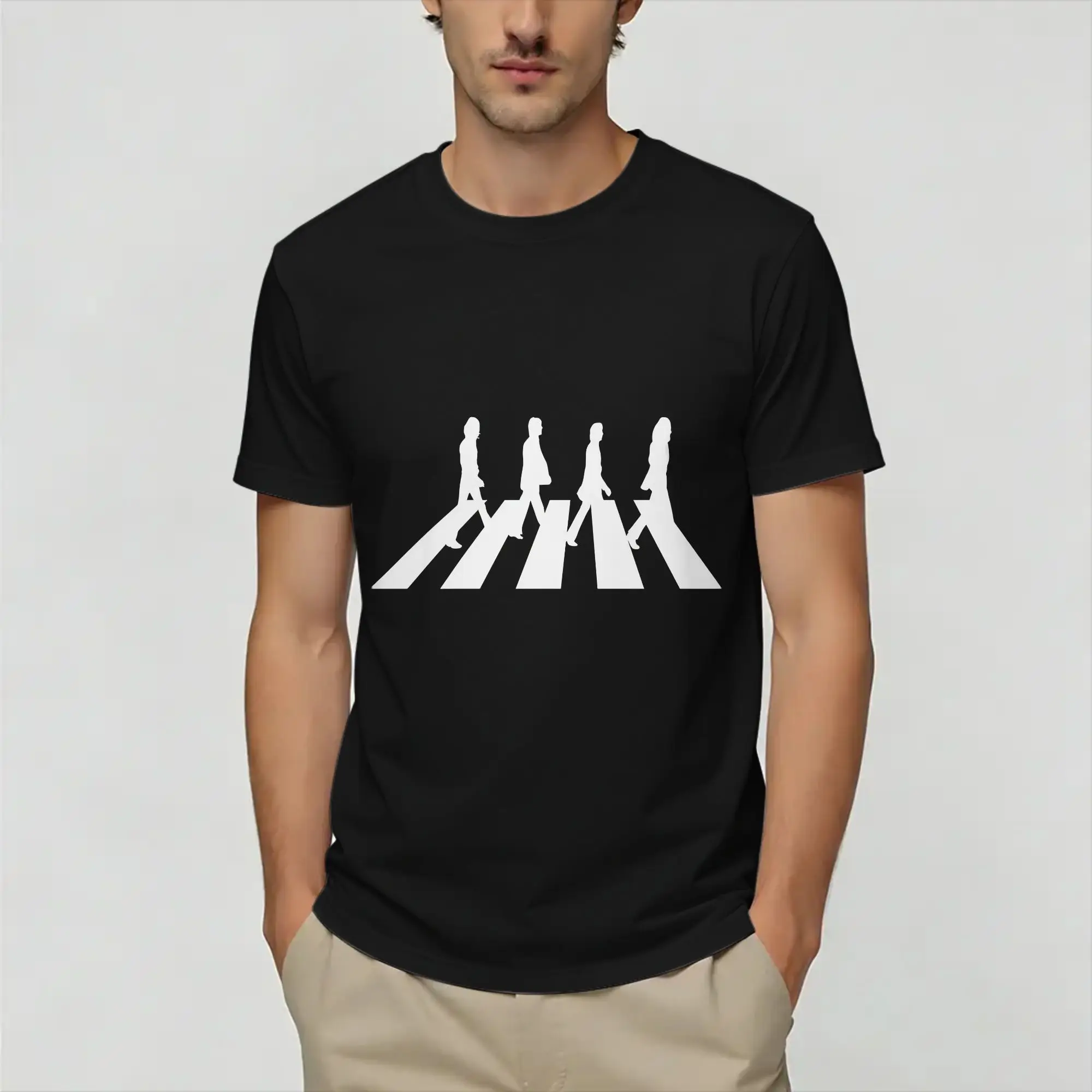T-The Beatles  T-Shirts for Men  Funny 100% Cotton Tees Round Collar Short Sleeve T Shirts Summer Clothes