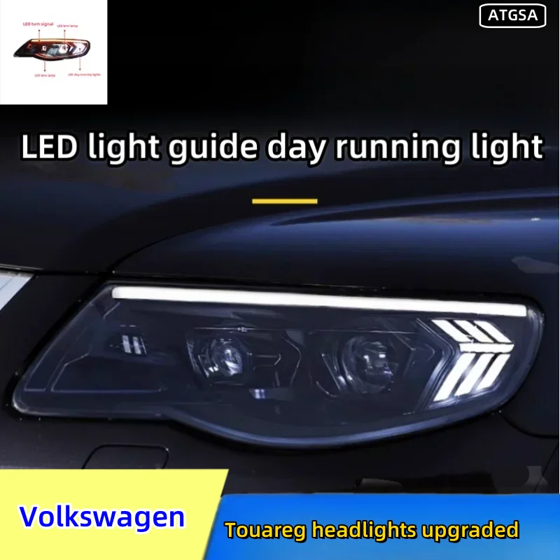 Car headlights for the Touareg 2007-2010 new upgraded LED style plug and play