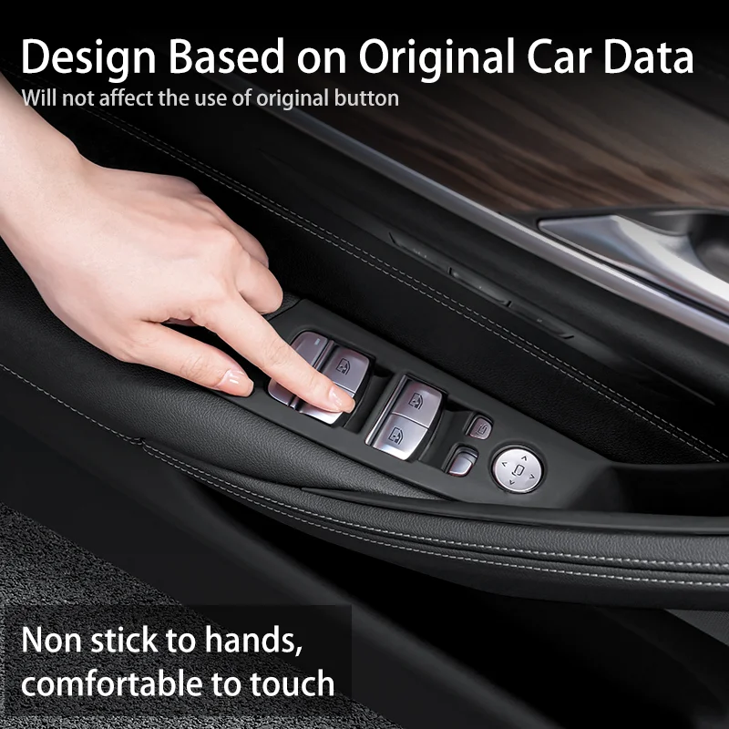 For BMW 5 Series G30 G38 2018-2023 LHD Car Door Handle Storage Box Carbon Fiber Door Armrest Protector Phone Holder Organizer