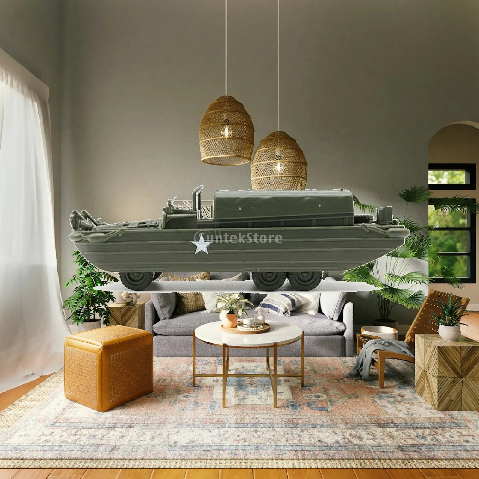 Amphibious Vehicle Puzzle 1/72 Scale Miniatures Model Kit Educational Plastic Vehicle Toy for Collectors