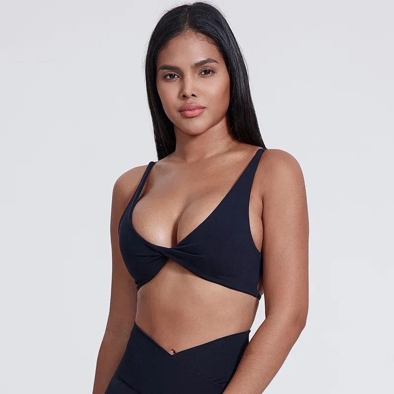 SHINBENE Summer with Chest Pad Outside To Wear Inside with Slim Back Sexy Cross Back Sports Underwear Fitness Halter Vest Women image 5
