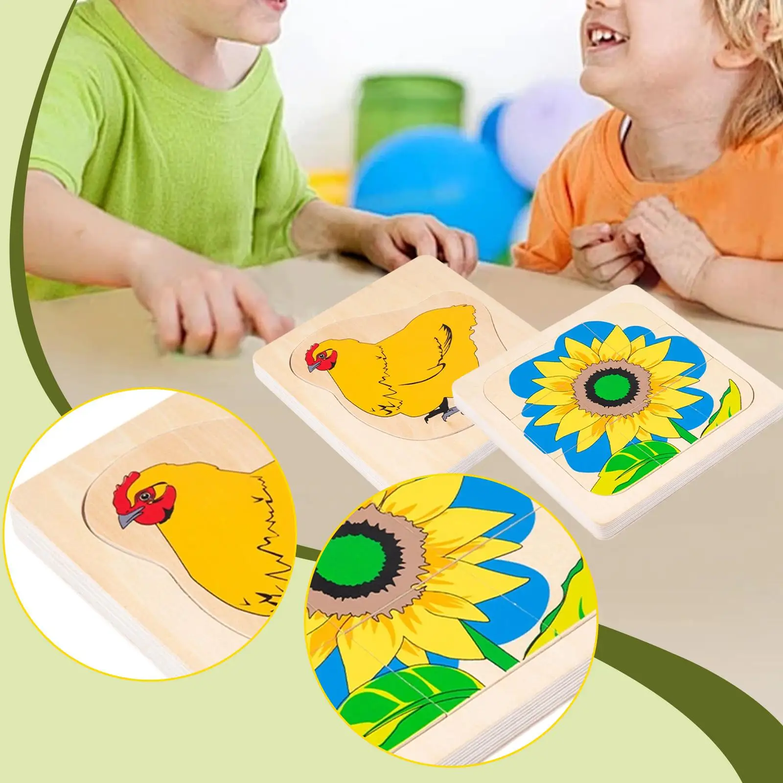 Wooden Life Cycle Puzzle Kids Jigsaw Puzzle Educational Puzzles Multi Layer Ages 4 to 8