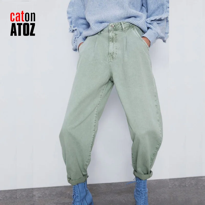 catonATOZ 2248 Y2K Khaki Women\'s Cargo Pants High Waist Loose Trousers Female Casual Streetwear baggy Jeans