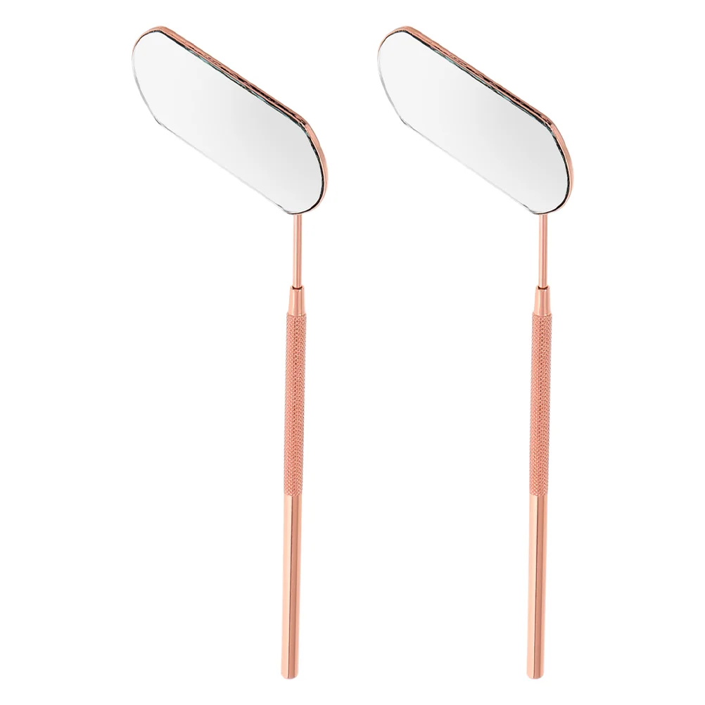 2 Pcs Eyelash Inspection Mirror for Extensions Supplies Accessories Techs Lovely Handheld Travel