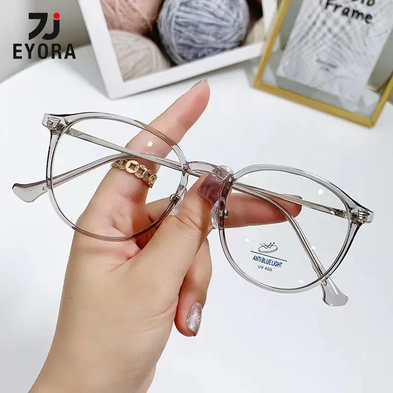 

EYORA Fashion Versatile Oval Reading Glasses Myopia Eyewear Hyperopia Anti Blue Light Progressive Photochromic Eyewear Lens