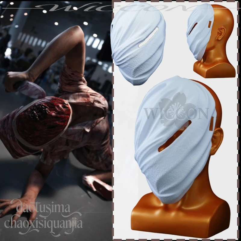 

Страшная медсестра, стильная повязка, 3D маска из полилуктической кислоты, сделай сам, белый призрак, монстр, ужас, игра, косплей, реквизит на Хэллоуин, аксессуары