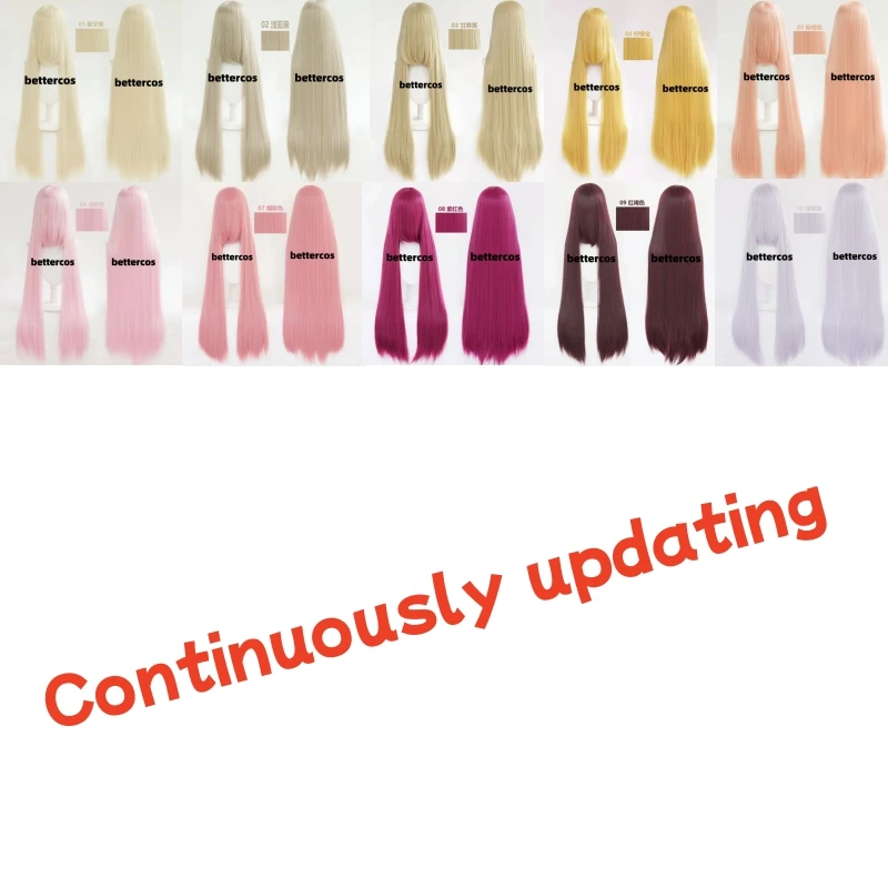 

100cm Long Straight Cosplay Wig Heat Resistant Synthetic Hair Anime Party Wigs Color Wigs + Wig Cap