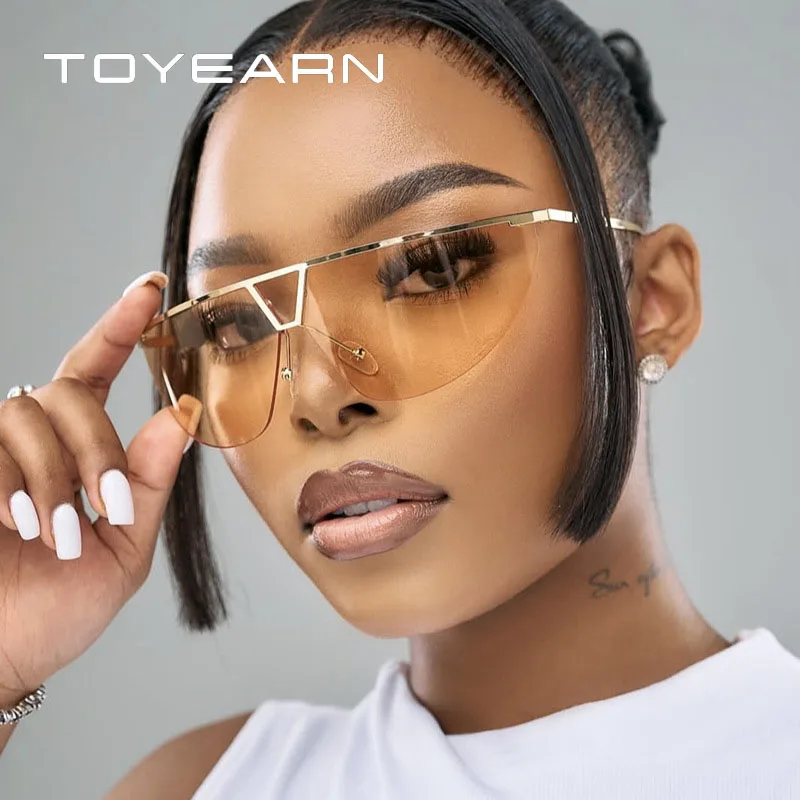 

y2k металлические солнцезащитные очки без оправы для женщин и мужчин, винтажные солнцезащитные очки в стиле панк, популярные уличные лыжи, роскошные брендовые дизайнерские очки