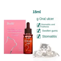 Pet cat stomatitis spray oral liquid oral ulcer in addition to bad breath dog drooling gum redness