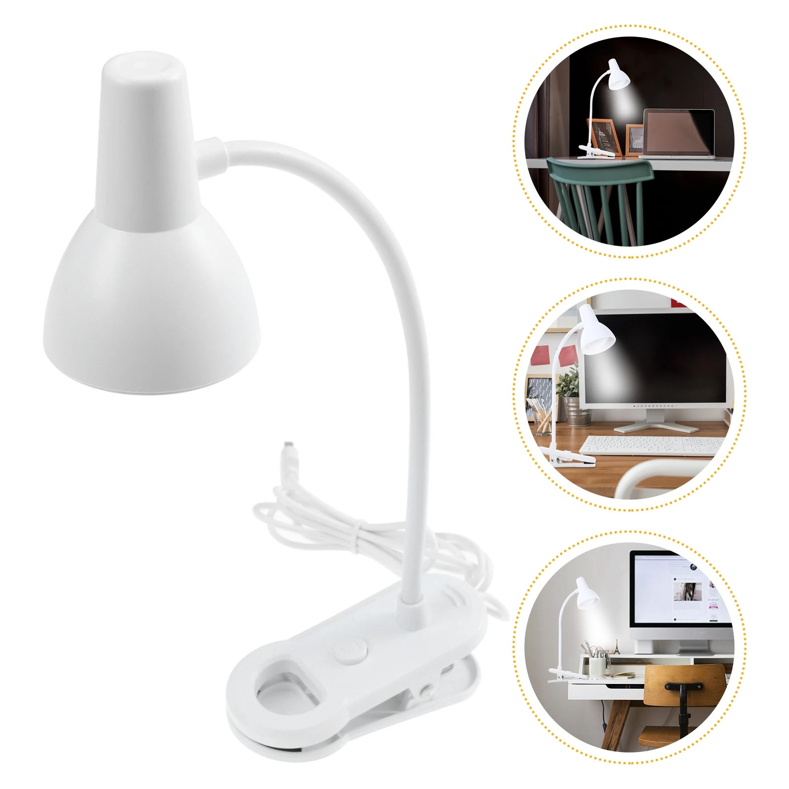 

Folding Clip Table Lamp USB Light Bedside Reading Study Lamp Portable Night Lighting Supply Durable Material Easy Operation