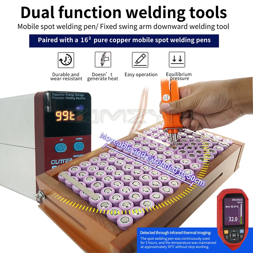 11.6KW 801M Spot Welding Machine Charging Capacity Measurement Spot Welding Three in One Handheld 18650 Battery Spot Welder