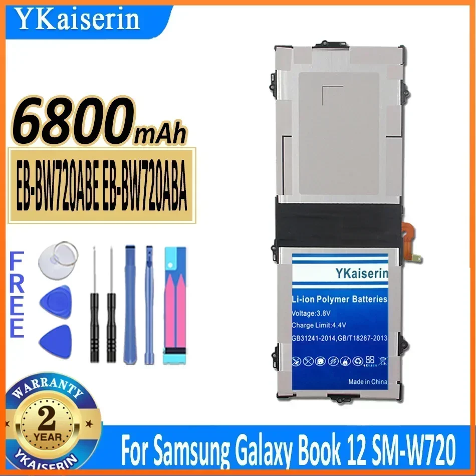 YKaiserin 6800mAh EB-BW720ABE EB-BW720ABA Battery for Samsung Galaxy Book 12 SMW720 Chromebook Titan V2 XE520QAB XE521QA SMW727V