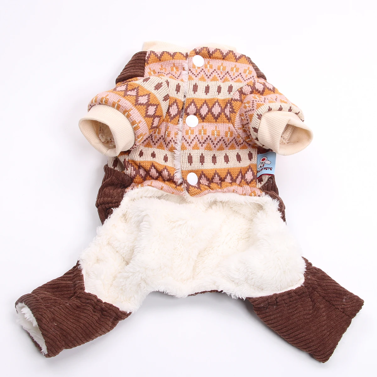 New Dog Jumpsuit Hoodie Knited Sweater&Corduroy Trousers Pet Autumn Coat Jaket Puppy Overalls