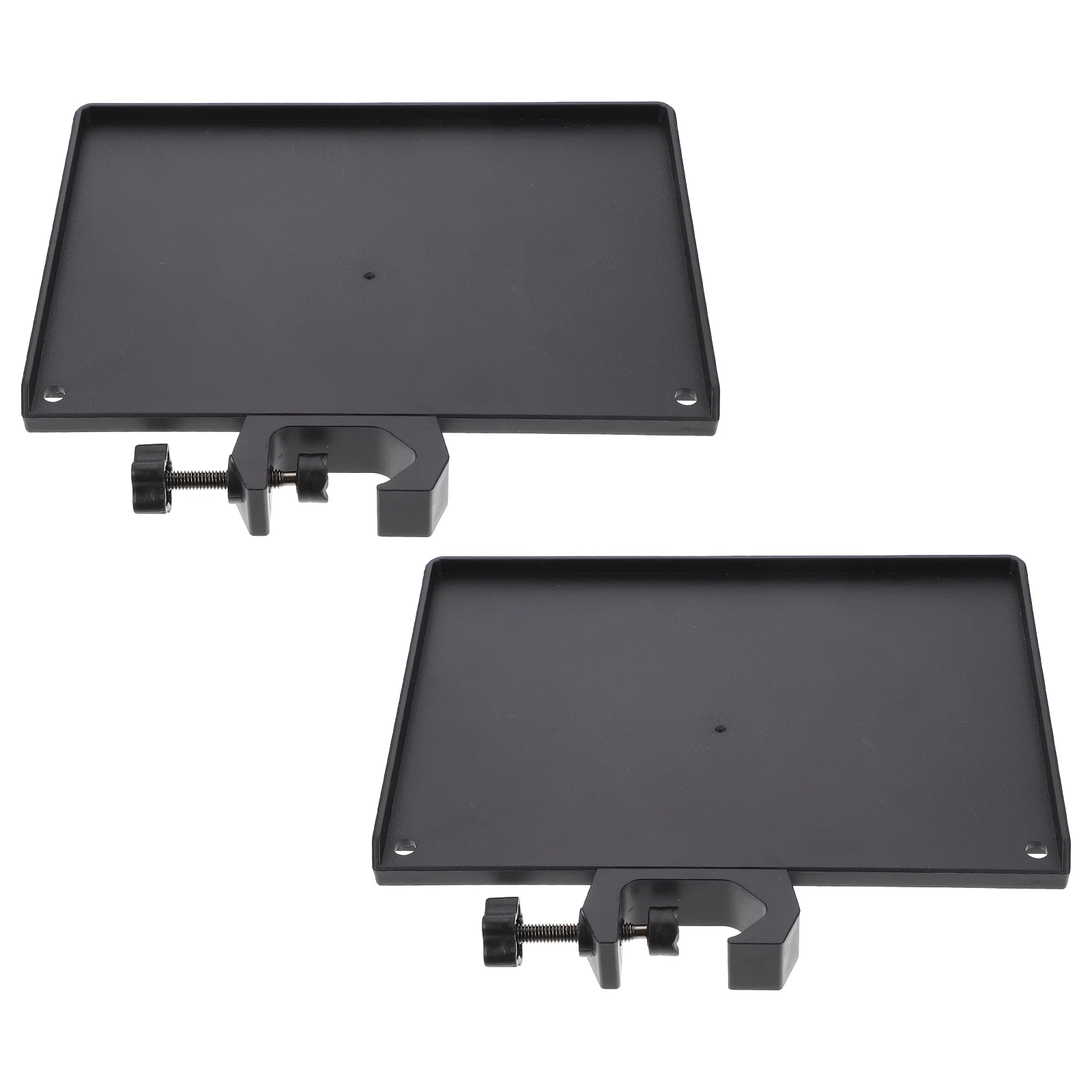 

2 Pcs Laptop Stand Sound Card Tray Holder for Instrument Microphone Black Clamp-on Shelf ABS Support