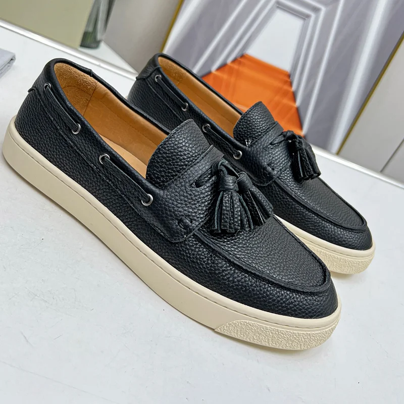 

Повседневные мужские лоферы из воловьей кожи, прогулочная обувь для вождения, мужская обувь с кисточками, высокое качество, из натуральной кожи