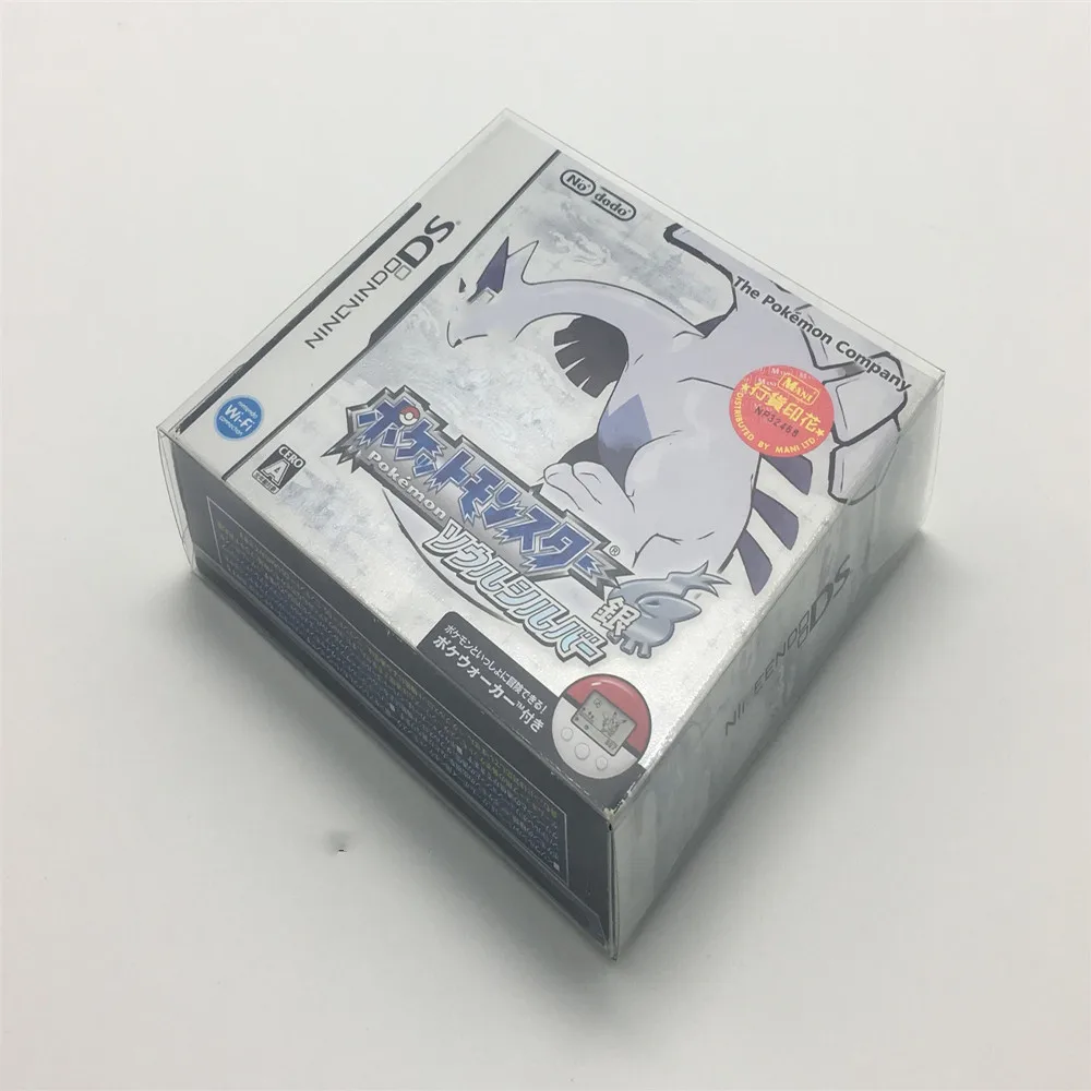 Caixa de armazenamento transparente para nds/nintendo ds/pokémon heart gold versão/soulsilver versão jogo coletar caixas vitrine clara