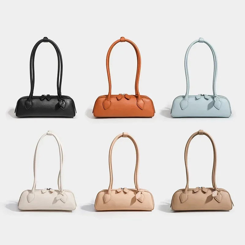 

2025 Designer Sausage Bag Vintage Underarm Bag Genuine Leather Women's Handbag Casual Commuting Versatile Single Shoulder Bags