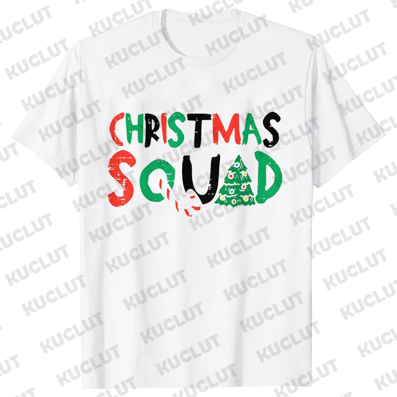Funny Christmas Squad Party Men T-Shirt Friends Family Group Matching Christmas Tree Graphic Y2k Tops Male Oversized Tees image 4