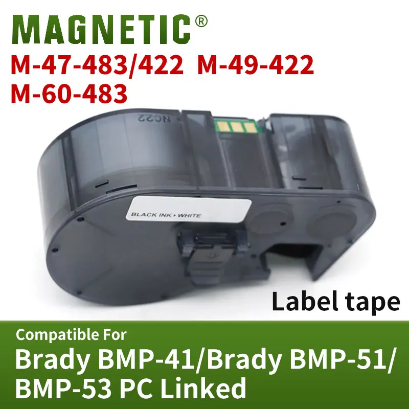 Compatible M-47-483/422 M-49-422 M-60-483 label strip BMP-41 BMP-51 BMP-53-PC-Linked Printer Ribbon Polyester Label Ribbon 25.4