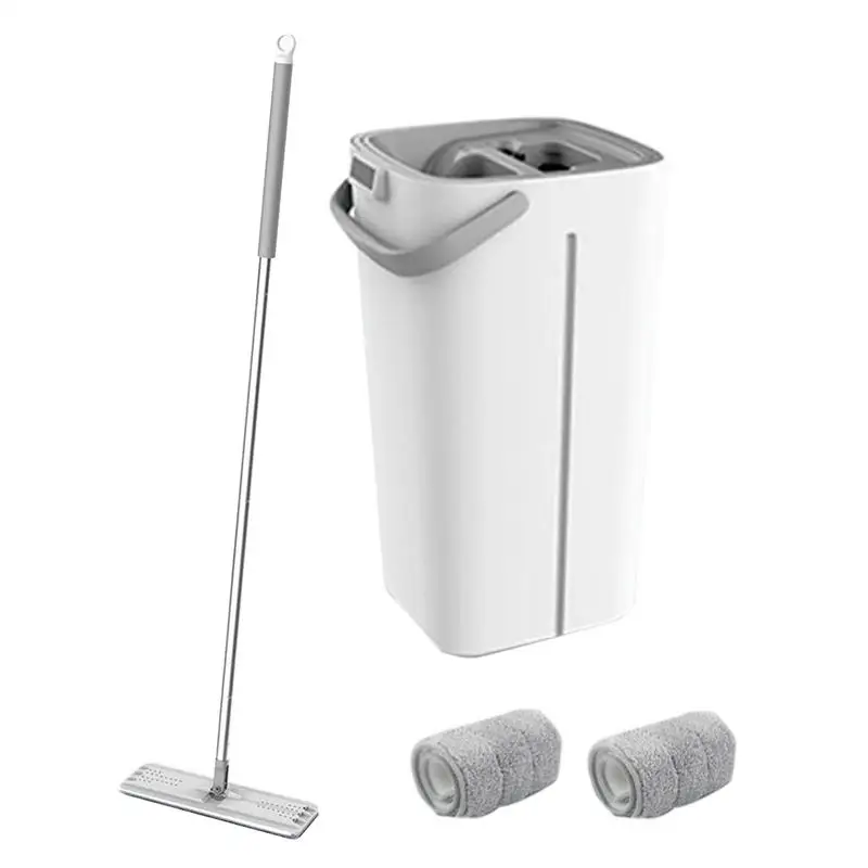 

Швабра для пола Швабра для чистки пола и ведро с прицеплением В комплект входит 2 многоразовых подушечки из микрофибры с возможностью очистки на 360 градусов