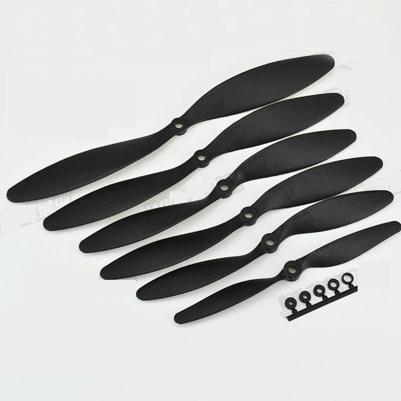 10pcs/lot 1147 1047 9047 8038 HY Black propeller 2 blade paddle slow props big hole for fixed wings RC airplane