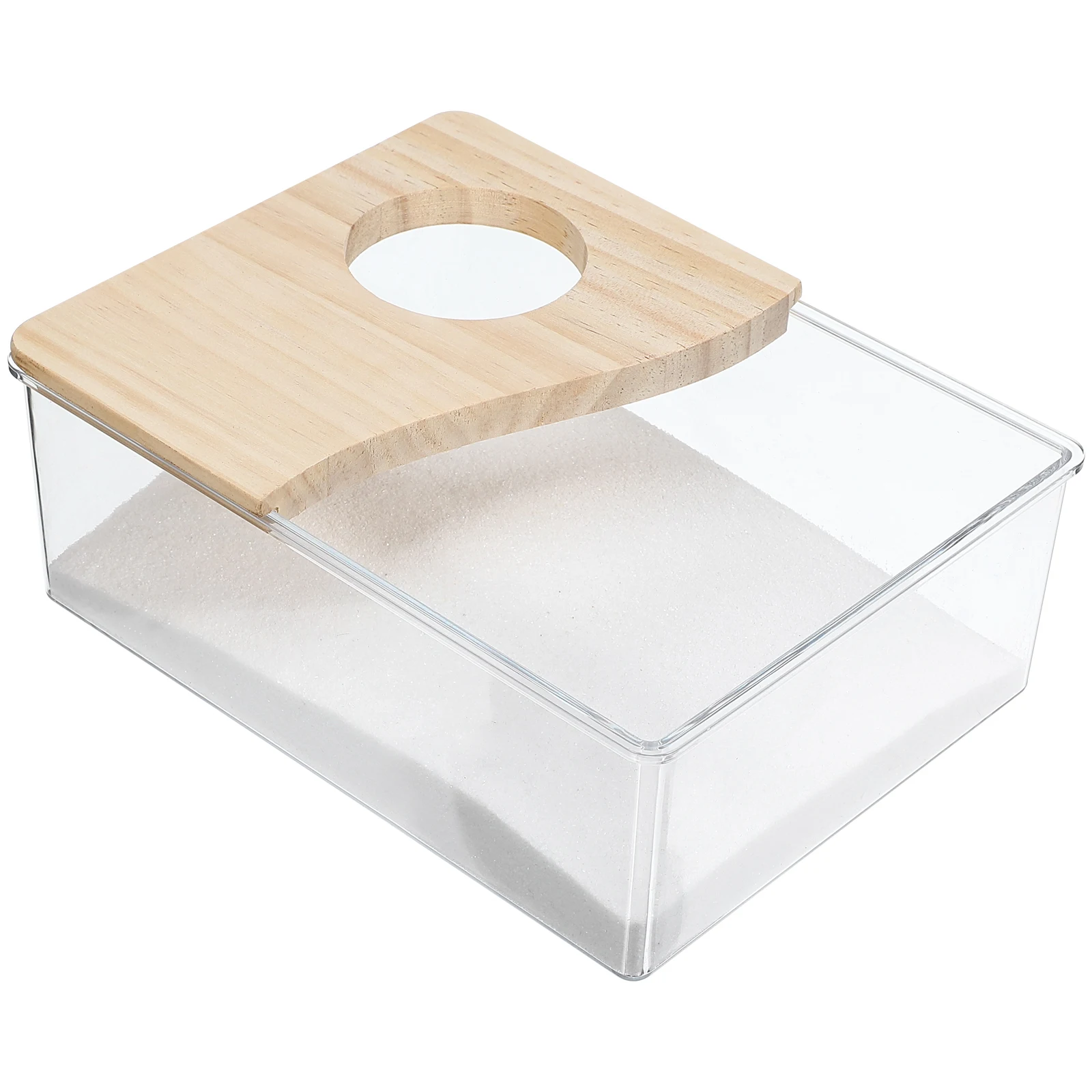 1 個砂浴ボックスアクリル透明小型ペットトイレハムスター浴槽入浴遊び掘りコンテナラットチンチラ用
