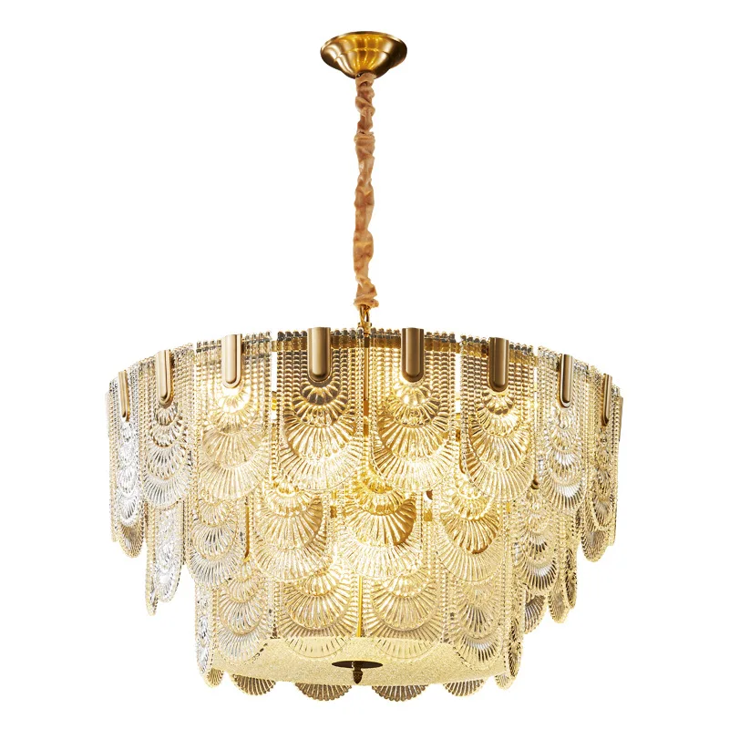 American Modern Luxury Crystal Glass Chandeliers LED French Retro Designer Hanging Light Lustre Bedroom Living Dining Room Lamps