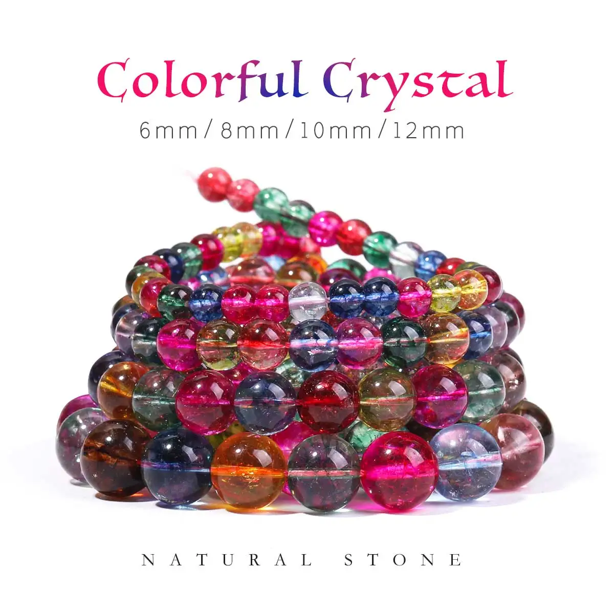 

SHIJIWLS 6-12mm Round Beads With Color Crystals Loose Spacer Beads For Jewelry Making Diy Necklace And Bracelet Accessories