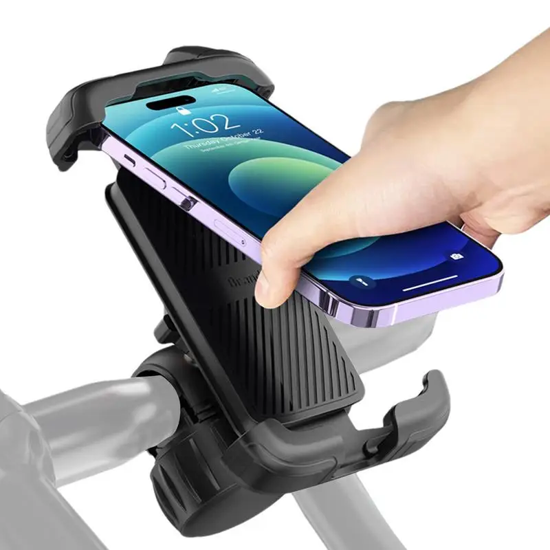 Motorcycle Phone Mount Silicone Non Slip Grip Adjustable Bicycle Phone Holder Stable Shockproof Phone Stand For Easy